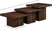 Spencer Solid Wood And Oak Veneer 3 Piece Coffee Table in Brown - 253Brown-CT-3A