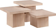 Spencer Solid Wood And Oak Veneer 3 Piece Coffee Table in Natural - 253Oak-CT-3A