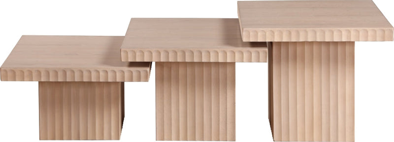 Spencer Solid Wood And Oak Veneer 3 Piece Coffee Table in Natural - 253Oak-CT-3A