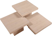 Spencer Solid Wood And Oak Veneer 3 Piece Coffee Table in Natural - 253Oak-CT-3A