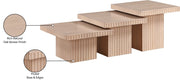 Spencer Solid Wood And Oak Veneer 3 Piece Coffee Table in Natural - 253Oak-CT-3A