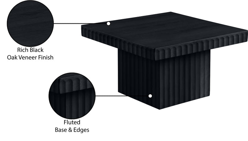 Spencer Solid Wood And Oak Veneer Coffee Table in Black - 253Black-CT12