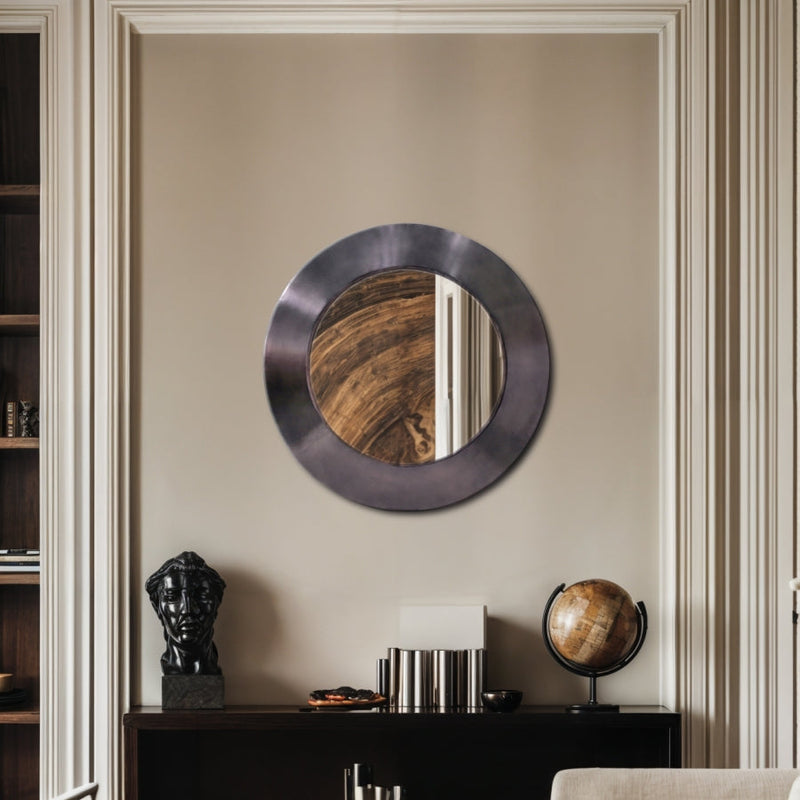 Sphere Iron Frame Mirror in Black - 66003Black-24M