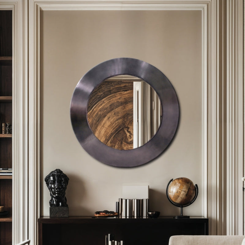 Sphere Iron Frame Mirror in Black - 66003Black-30M