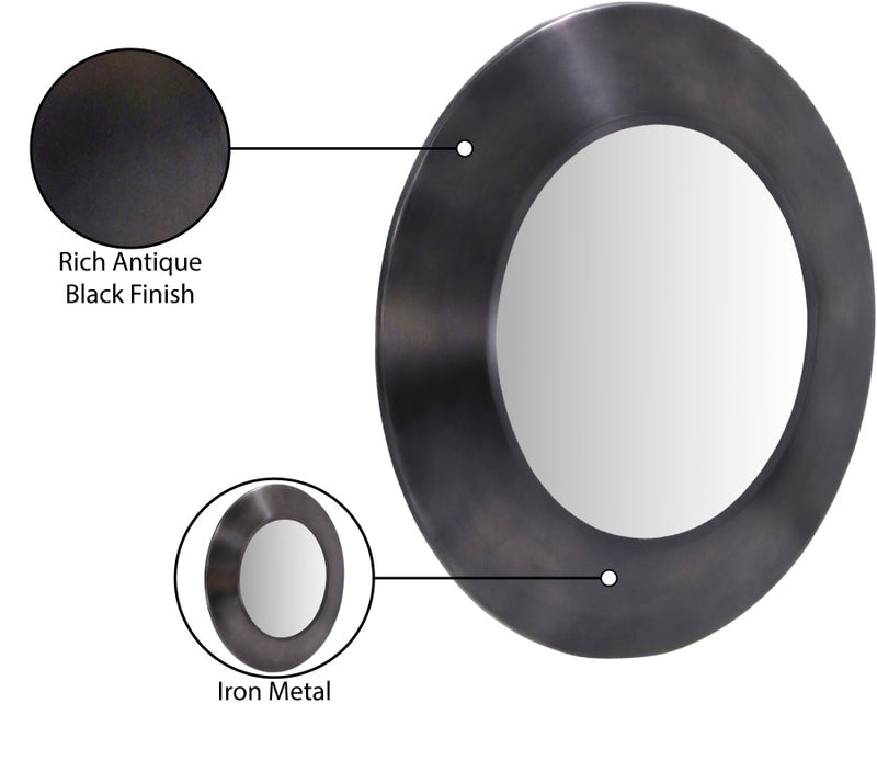 Sphere Iron Frame Mirror in Black - 66003Black-30M