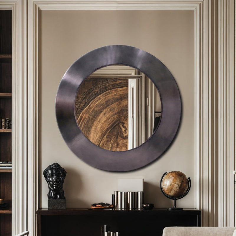 Sphere Iron Frame Mirror in Black - 66003Black-36M
