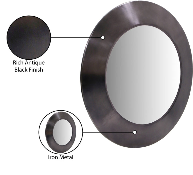 Sphere Iron Frame Mirror in Black - 66003Black-36M