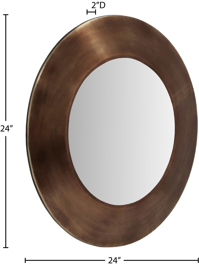 Sphere Iron Frame Mirror in Brown - 66003Brown-24M