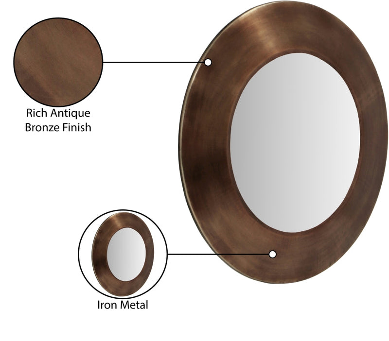 Sphere Iron Frame Mirror in Brown - 66003Brown-24M