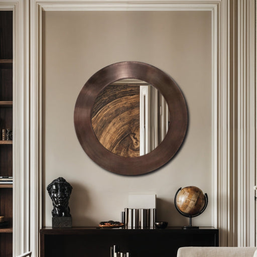 Sphere Iron Frame Mirror in Brown - 66003Brown-30M