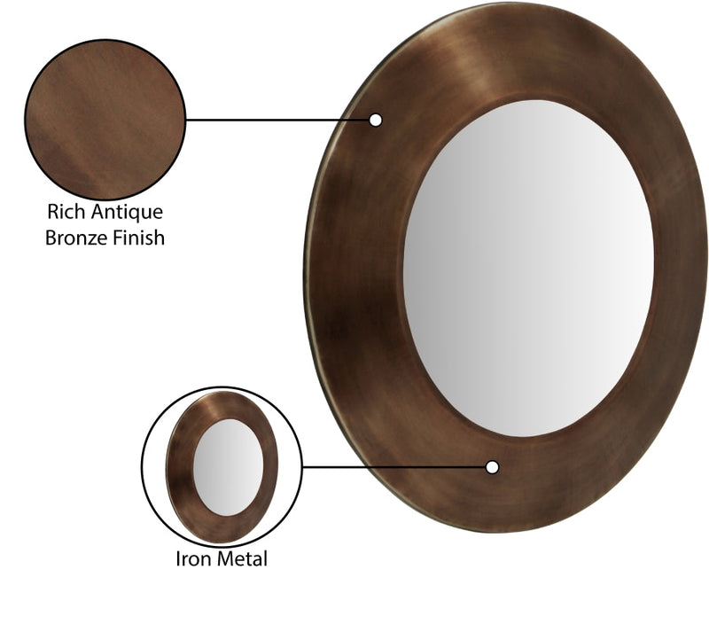 Sphere Iron Frame Mirror in Brown - 66003Brown-30M