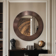 Sphere Iron Frame Mirror in Brown - 66003Brown-36M