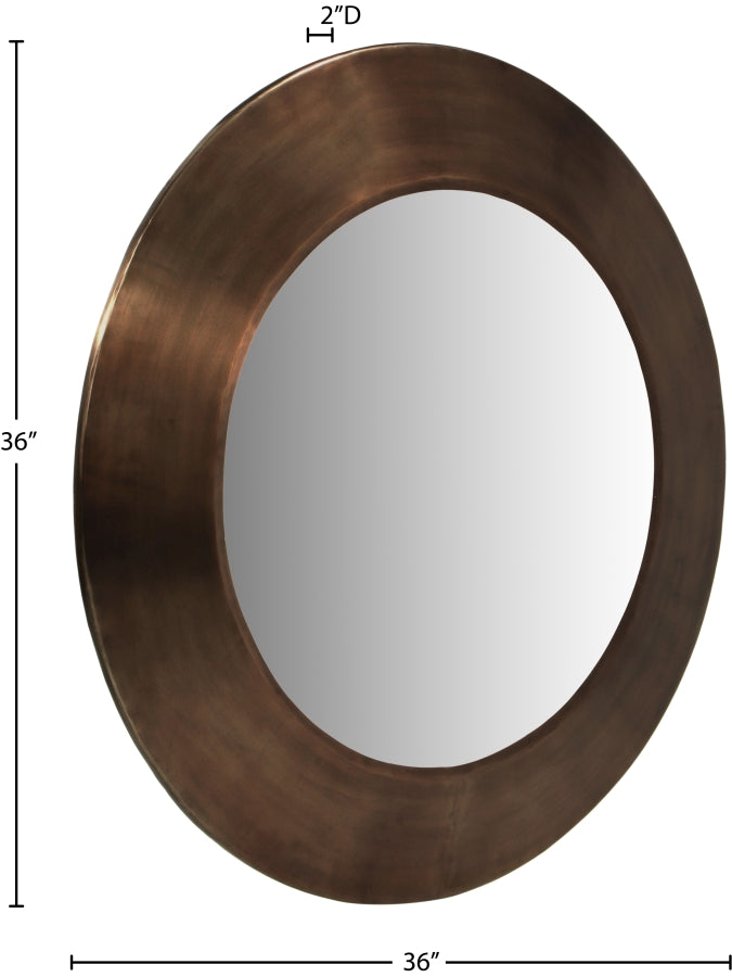 Sphere Iron Frame Mirror in Brown - 66003Brown-36M