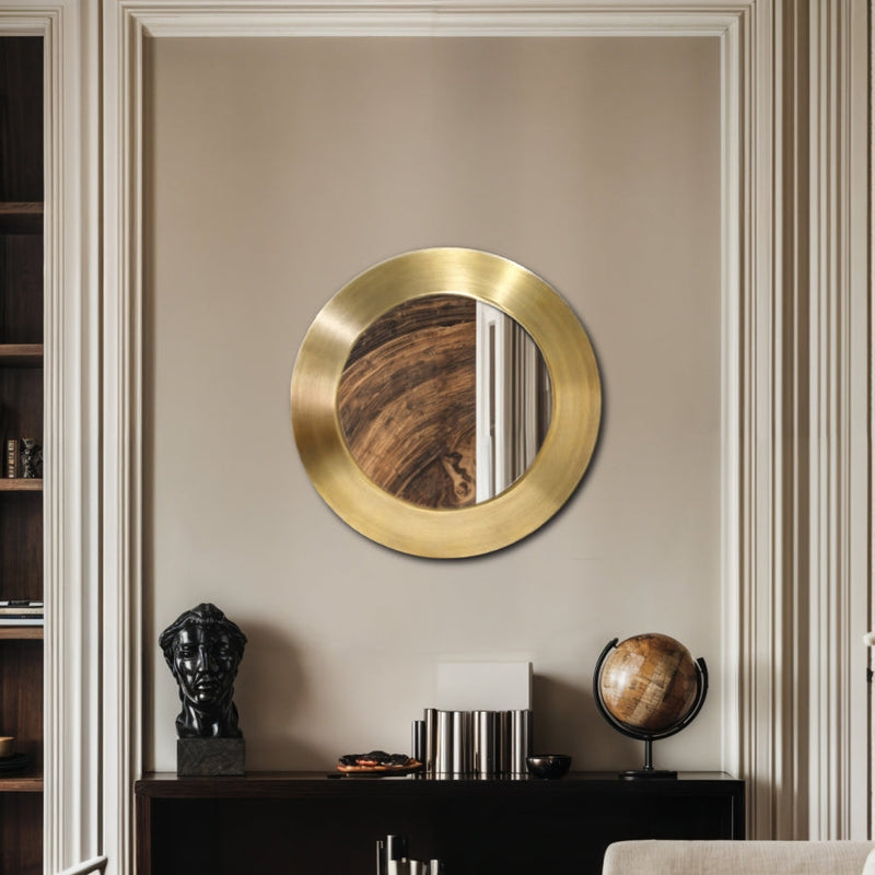 Sphere Iron Frame Mirror in Gold - 66003Gold-24M