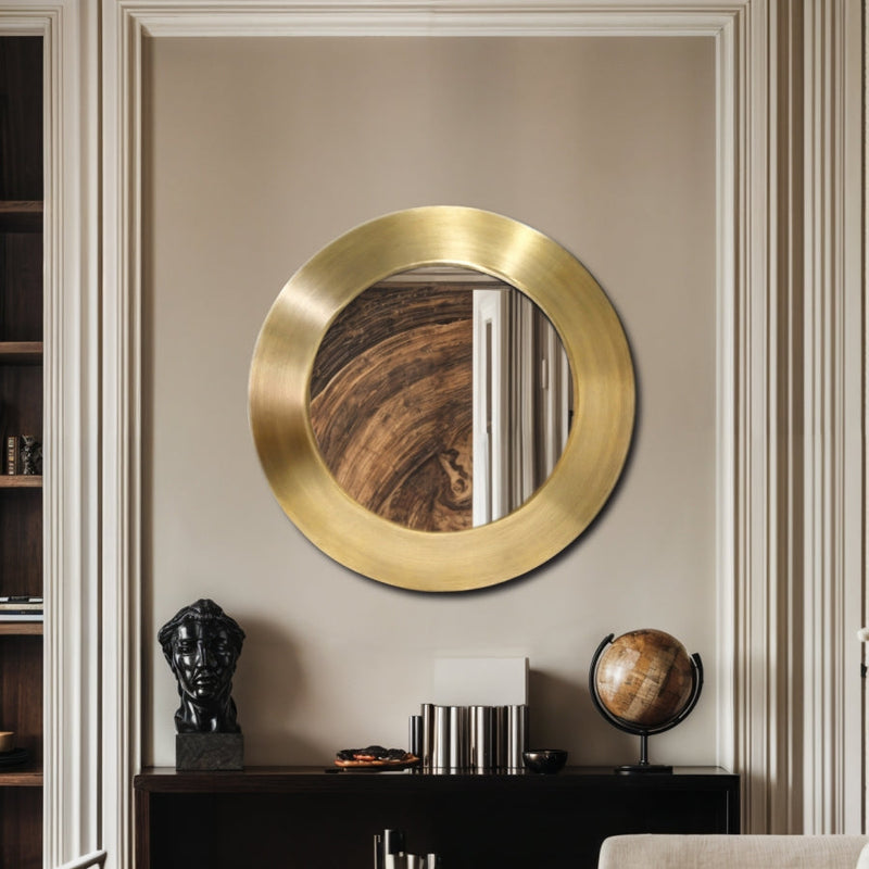 Sphere Iron Frame Mirror in Gold - 66003Gold-30M