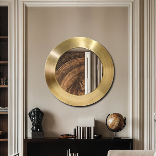Sphere Iron Frame Mirror in Gold - 66003Gold-30M