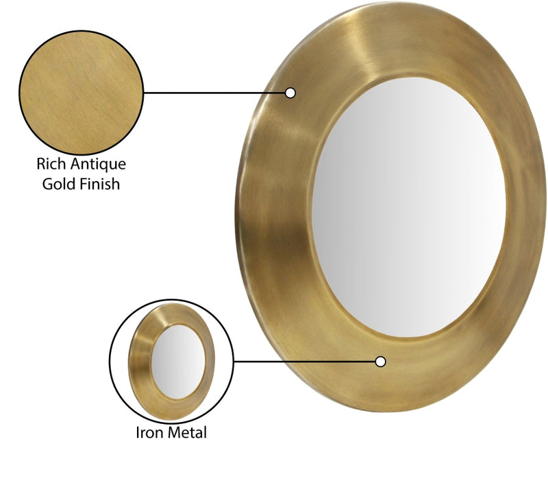 Sphere Iron Frame Mirror in Gold - 66003Gold-30M