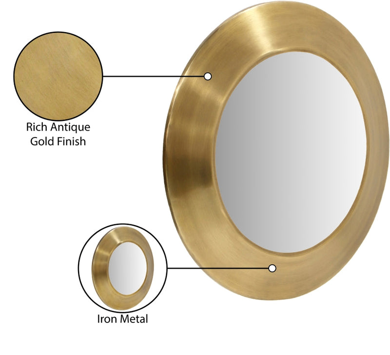 Sphere Iron Frame Mirror in Gold - 66003Gold-36M