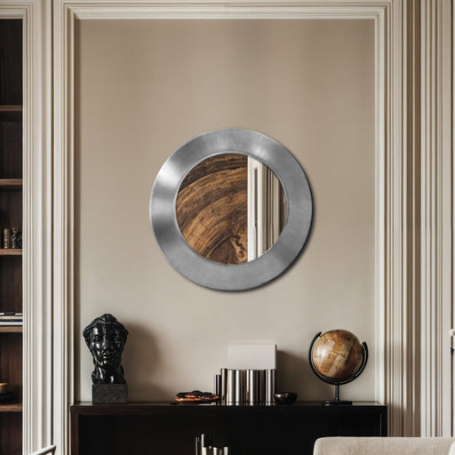 Sphere Iron Frame Mirror in Silver - 66003Silver-24M