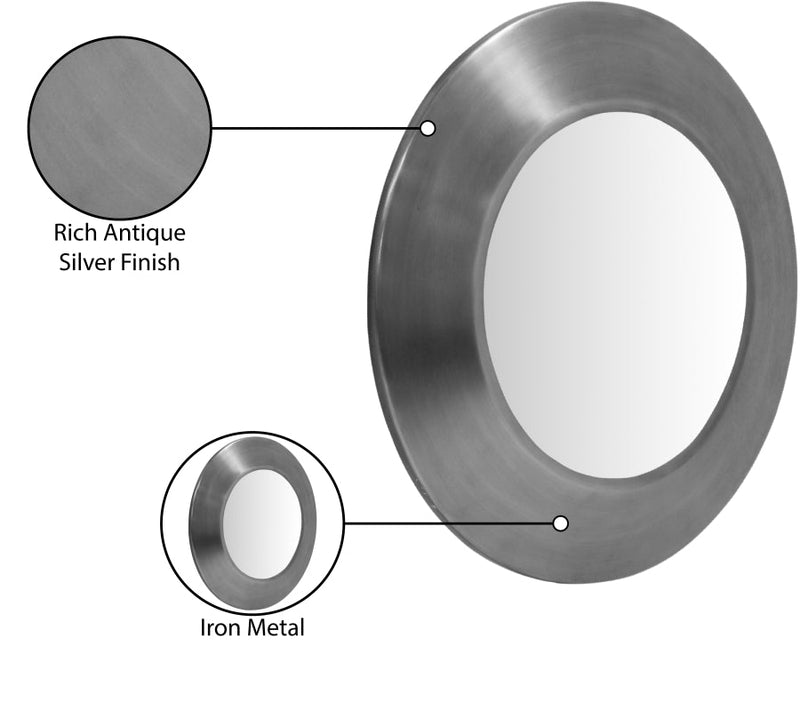 Sphere Iron Frame Mirror in Silver - 66003Silver-24M