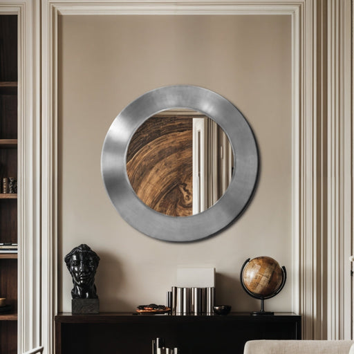 Sphere Iron Frame Mirror in Silver - 66003Silver-30M