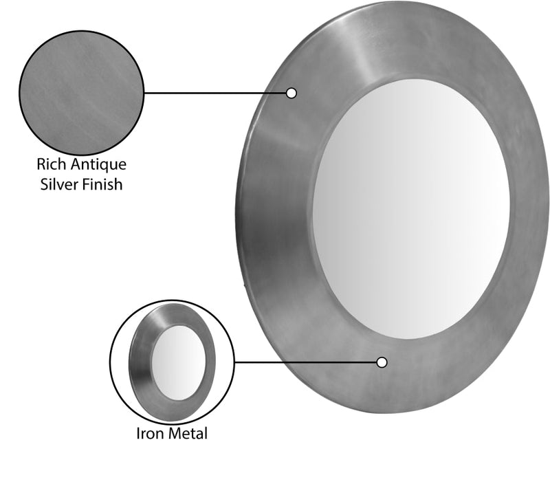 Sphere Iron Frame Mirror in Silver - 66003Silver-30M