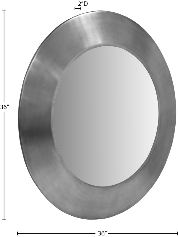Sphere Iron Frame Mirror in Silver - 66003Silver-36M