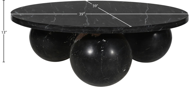 Spherical Marble Coffee Table in Black - 264Black-CT