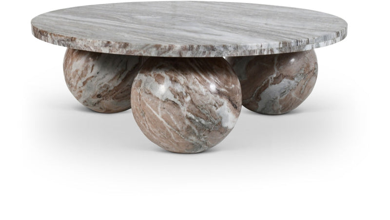 Spherical Marble Coffee Table in Brown - 264Brown-CT