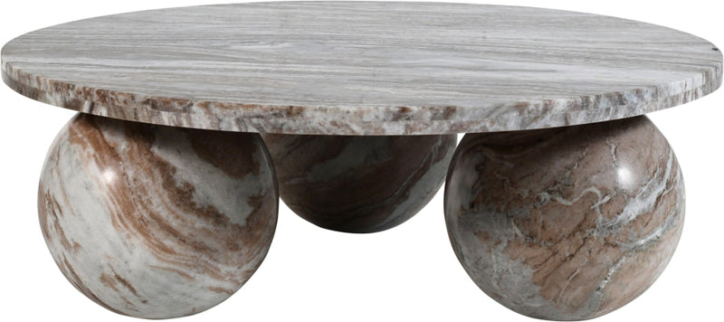 Spherical Marble Coffee Table in Brown - 264Brown-CT