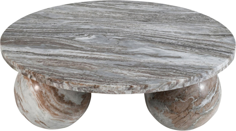 Spherical Marble Coffee Table in Brown - 264Brown-CT