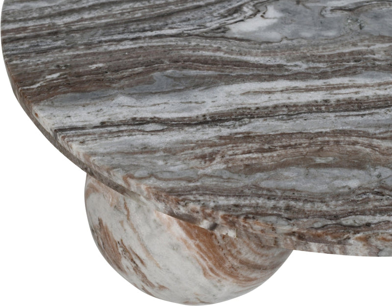 Spherical Marble Coffee Table in Brown - 264Brown-CT