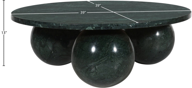 Spherical Marble Coffee Table in Green - 264Green-CT