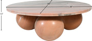 Spherical Marble Coffee Table in Pink - 264Pink-CT