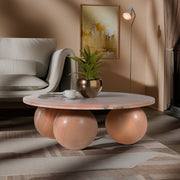 Spherical Marble Coffee Table in Pink - 264Pink-CT