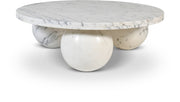Spherical Marble Coffee Table in White - 264White-CT