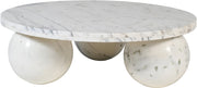 Spherical Marble Coffee Table in White - 264White-CT