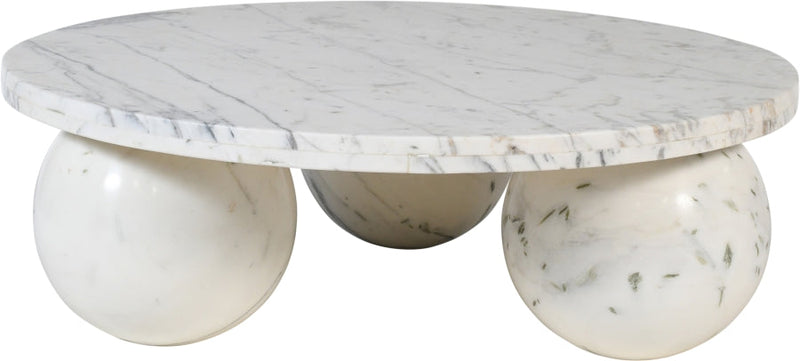 Spherical Marble Coffee Table in White - 264White-CT