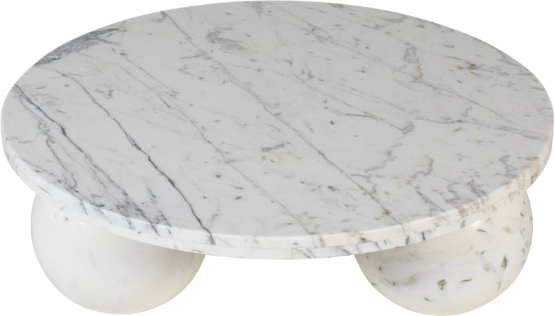 Spherical Marble Coffee Table in White - 264White-CT
