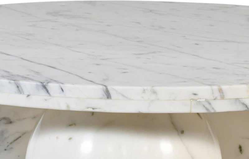 Spherical Marble Coffee Table in White - 264White-CT