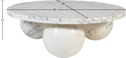 Spherical Marble Coffee Table in White - 264White-CT