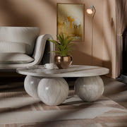 Spherical Marble Coffee Table in White - 264White-CT