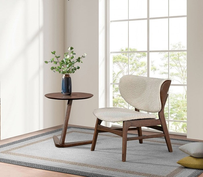 Spiez Walnut/Beige Accent Chair - FM-AC202WN