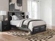 Stabotta Black Full Bookcase Storage Bed - PCB1755B2