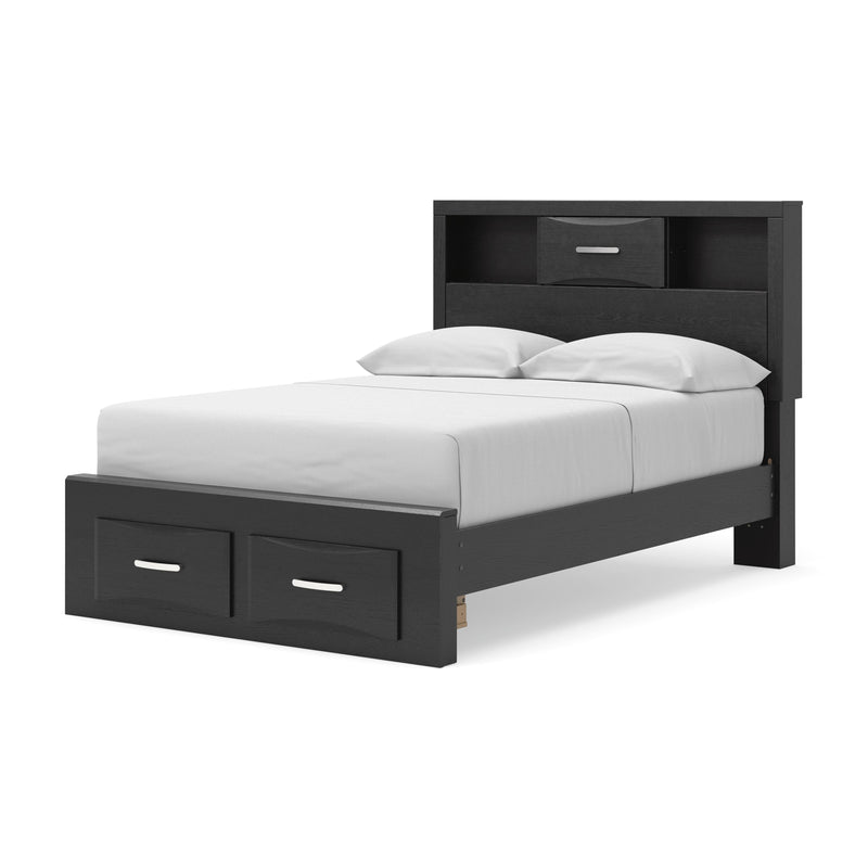 Stabotta Black Full Bookcase Storage Bed - PCB1755B2
