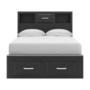 Stabotta Black Full Bookcase Storage Bed - PCB1755B2