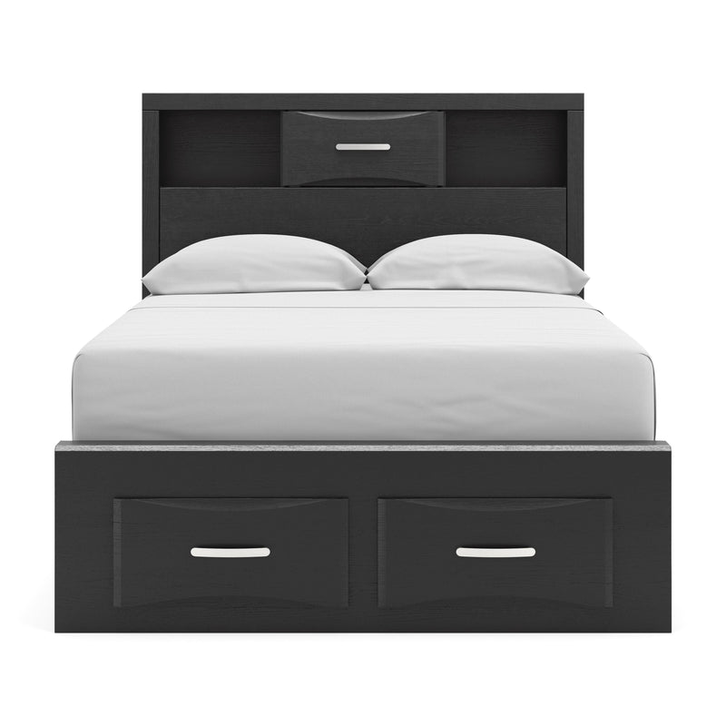 Stabotta Black Full Bookcase Storage Bed - PCB1755B2