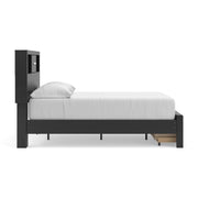 Stabotta Black Full Bookcase Storage Bed - PCB1755B2