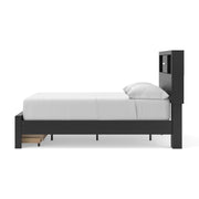 Stabotta Black Full Bookcase Storage Bed - PCB1755B2