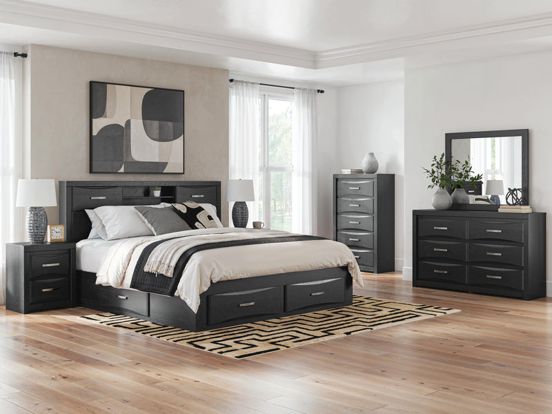 Stabotta Black King Bookcase Bed with Storage - PCB1755B11